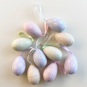 Decorative Paper Maché Style Floral Easter Eggs
